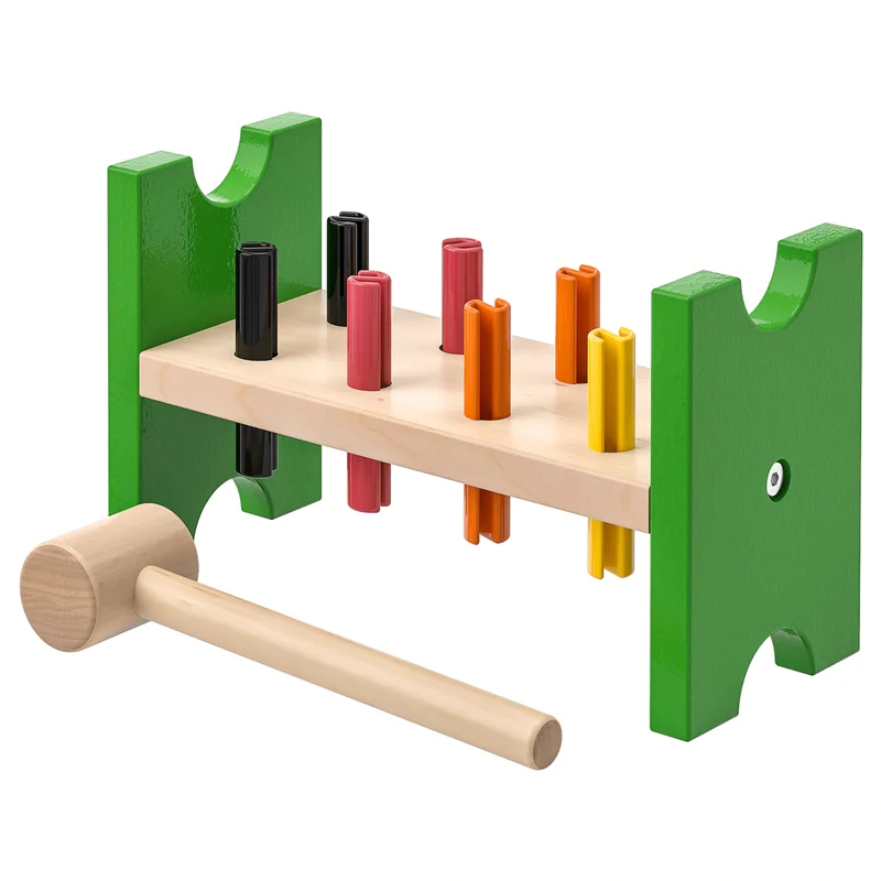 بازی آموزشی چکش چوبی و بلوک رنگی ایکیا مدل MULA