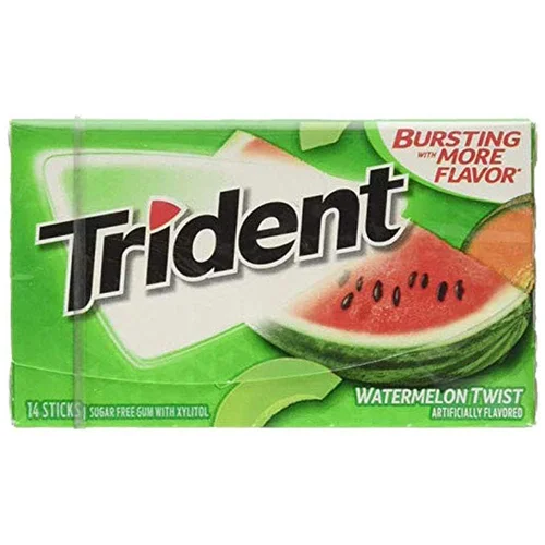 آدامس بدون قند تریدنت هندوانه TRIDENT Watermelon بسته 14 عددی